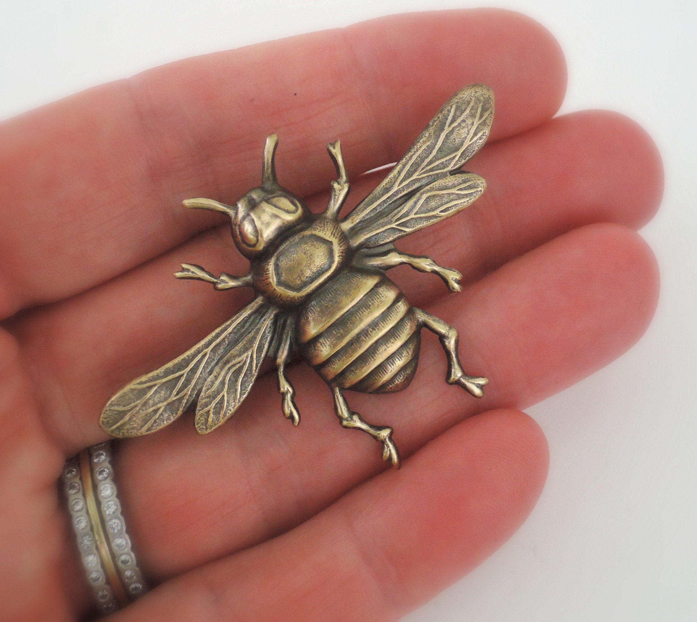 Vintage Jewelry - Art Deco Brooch - Vintage Brooch - Brass