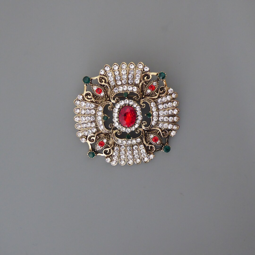 Vintage Jewelry Art Deco Inspired Brooch Art Deco Jewelry Crystal ...