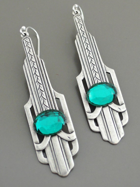 Vintage Jewelry Art Deco Earrings SILVER Earrings | Etsy