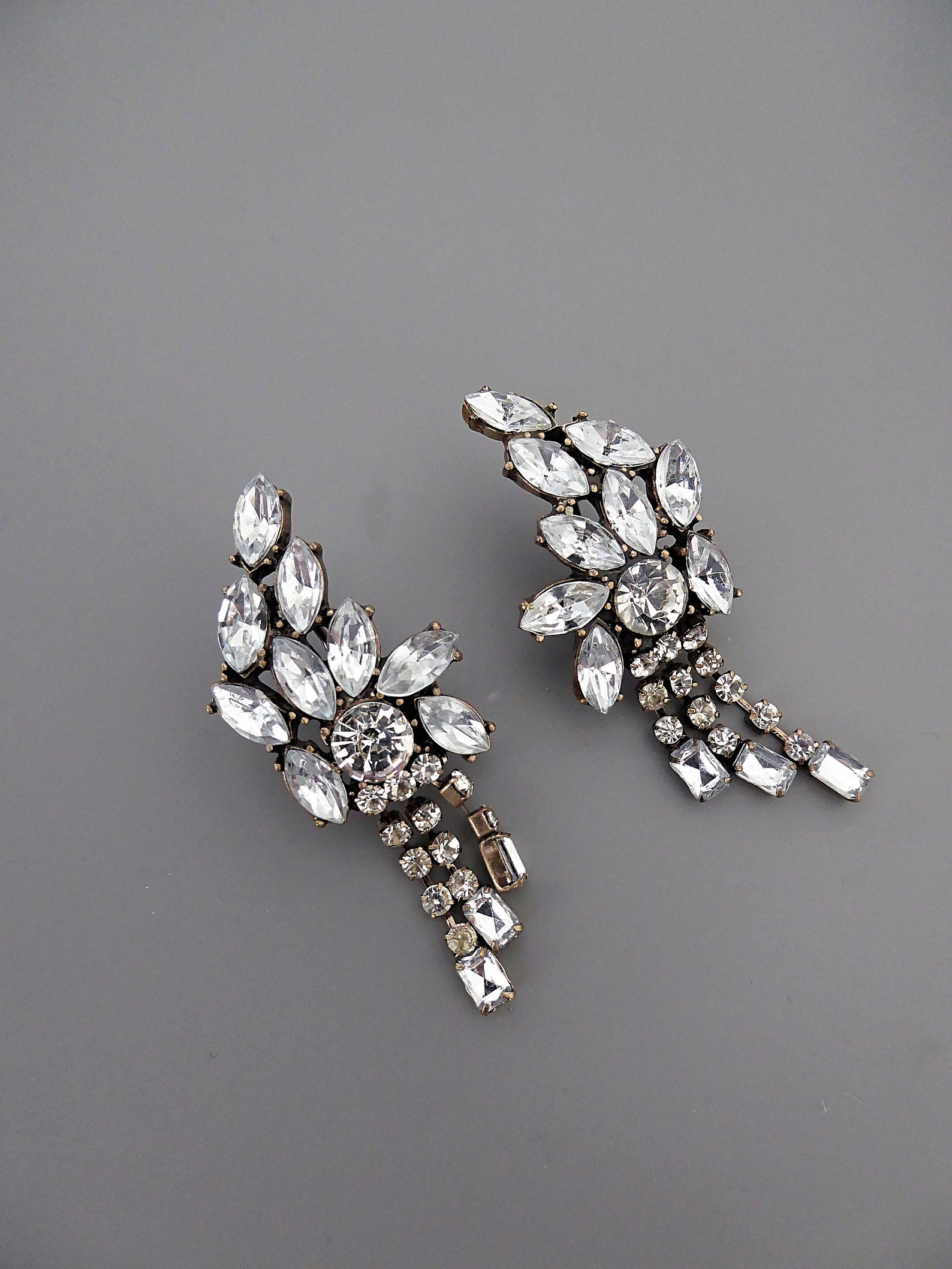 Art Deco Inspired Earrings Crystal Earrings Bridal Etsy