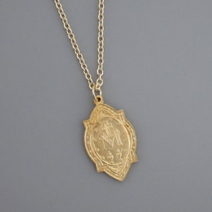 Vintage Jewelry Vintage Necklace Gold Mother Mary Necklace Catholic jewelry Chloe's Vintage Handmade Jewelry Spiritual Jewelry image 2