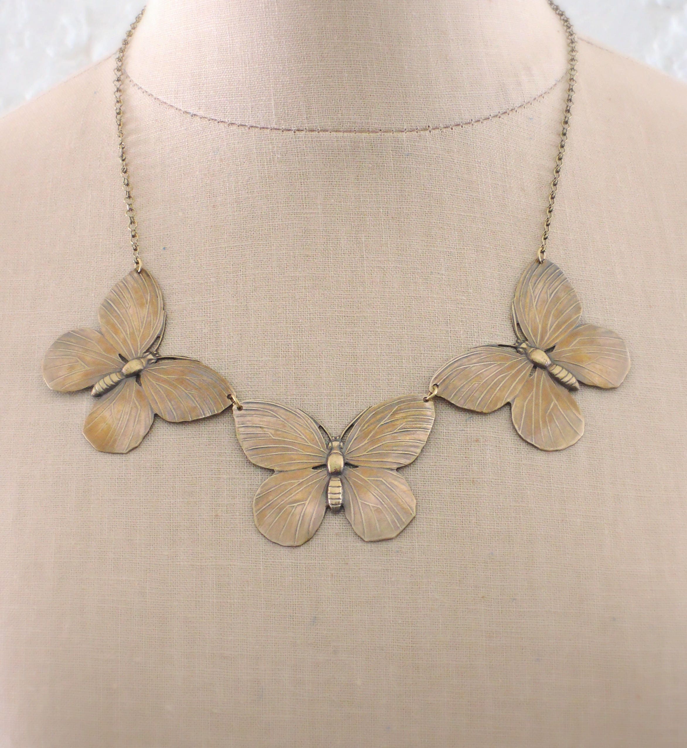 Vintage Jewelry Butterfly Necklace Vintage Necklace Etsy