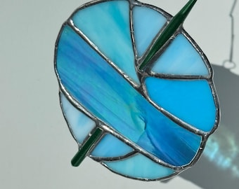 Turquoise Stained Glass Ball of Yarn: Crochet sun catcher, knit inspired