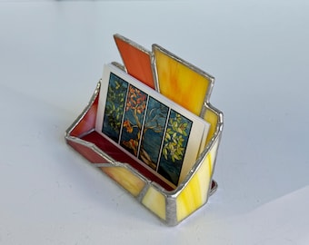 Sunset Ombré Stained Glass Business Card Holder
