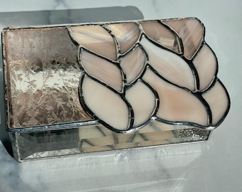 Knit-Inspired Stained Glass Box: Peach Ombré, Mirrored Base