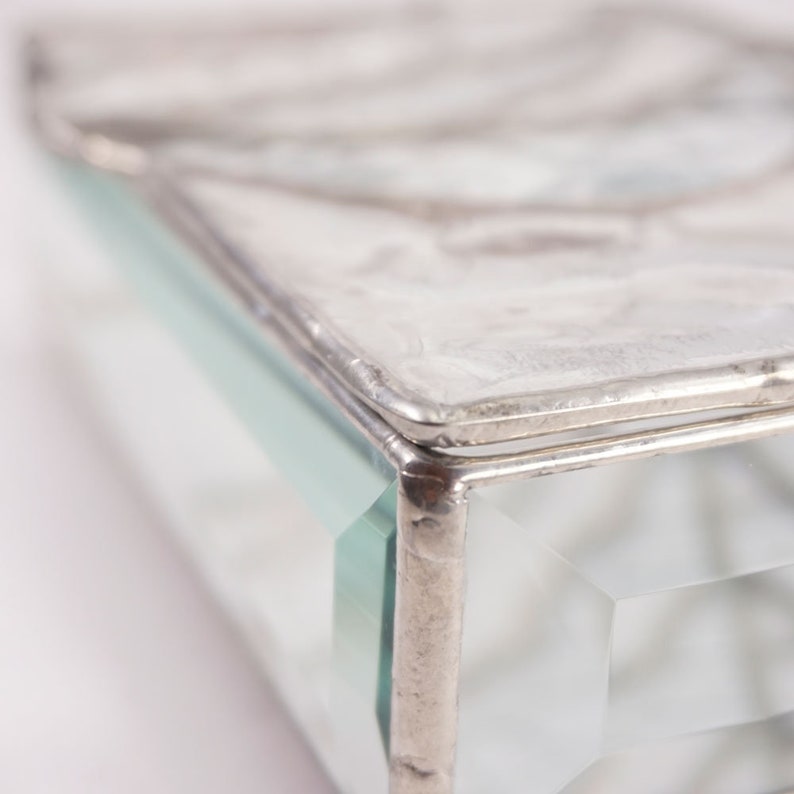 shin clear texture stained glass modern stained glass Clear Stained Glass Jewelry Box judaica Abstract Stained Glass Glass trinket box