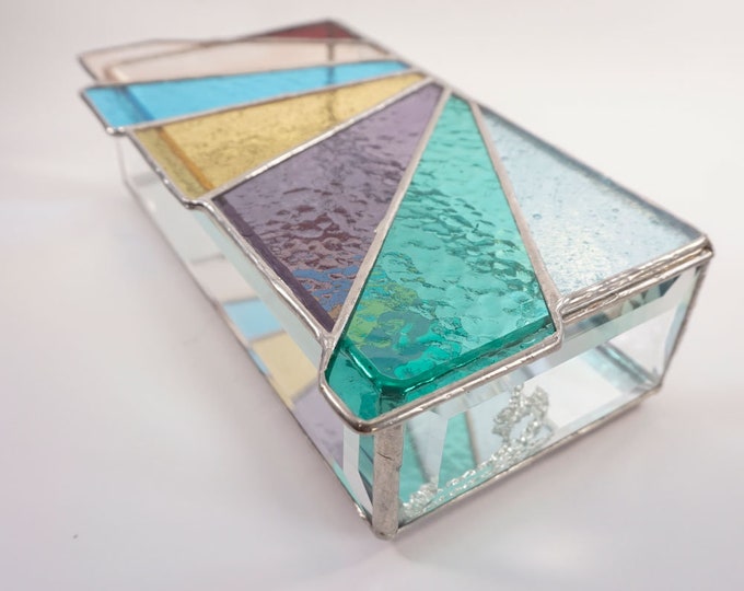 Stained Glass Box Stained Glass Jewelry Box Contemporary Etsy