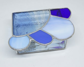 Stained Glass Box, Contemporary Stained Glass, Cobalt blue Stained Glass Jewelry Box, Stained Glass Trinket Box, Jewelry Box, blue glass