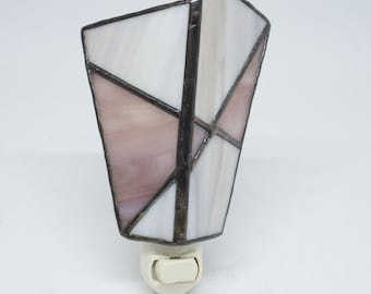 Abstract Stained Glass Night Light, Plum Purple, Baby Gift