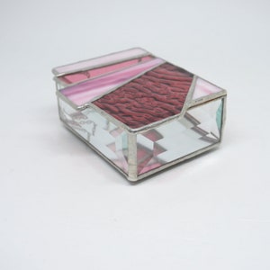 Pink Stained Glass Box, Geometric Stained Glass Box, Pretty Pink Glass ...
