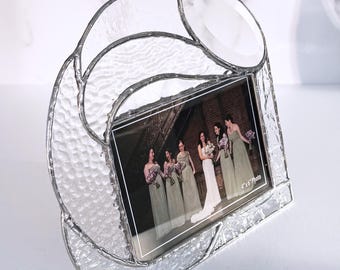 Stained Glass Clear Texture Wedding gift: 4"x6" photo frame