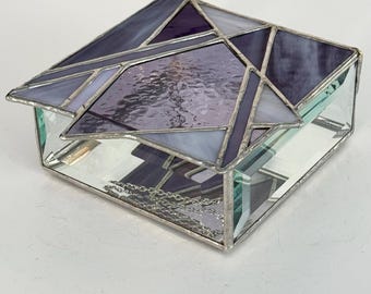 Purple Stained Glass Jewelry Box: Star of David Judaica