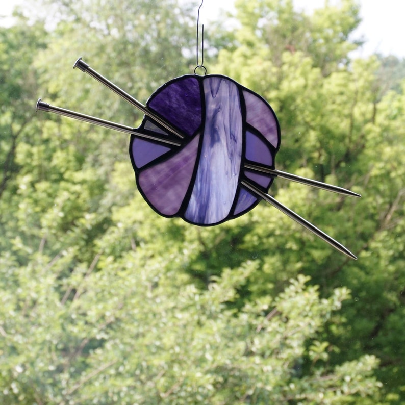 Stained Glass Ball of Yarn Yarn Balls Sun Catcher Knitting Etsy