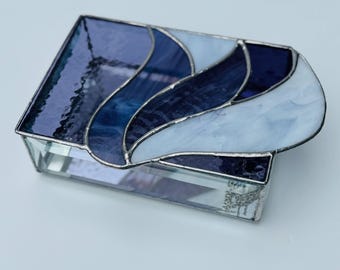 Grape Purple Stained Glass Jewelry Box: Modern Home Decor