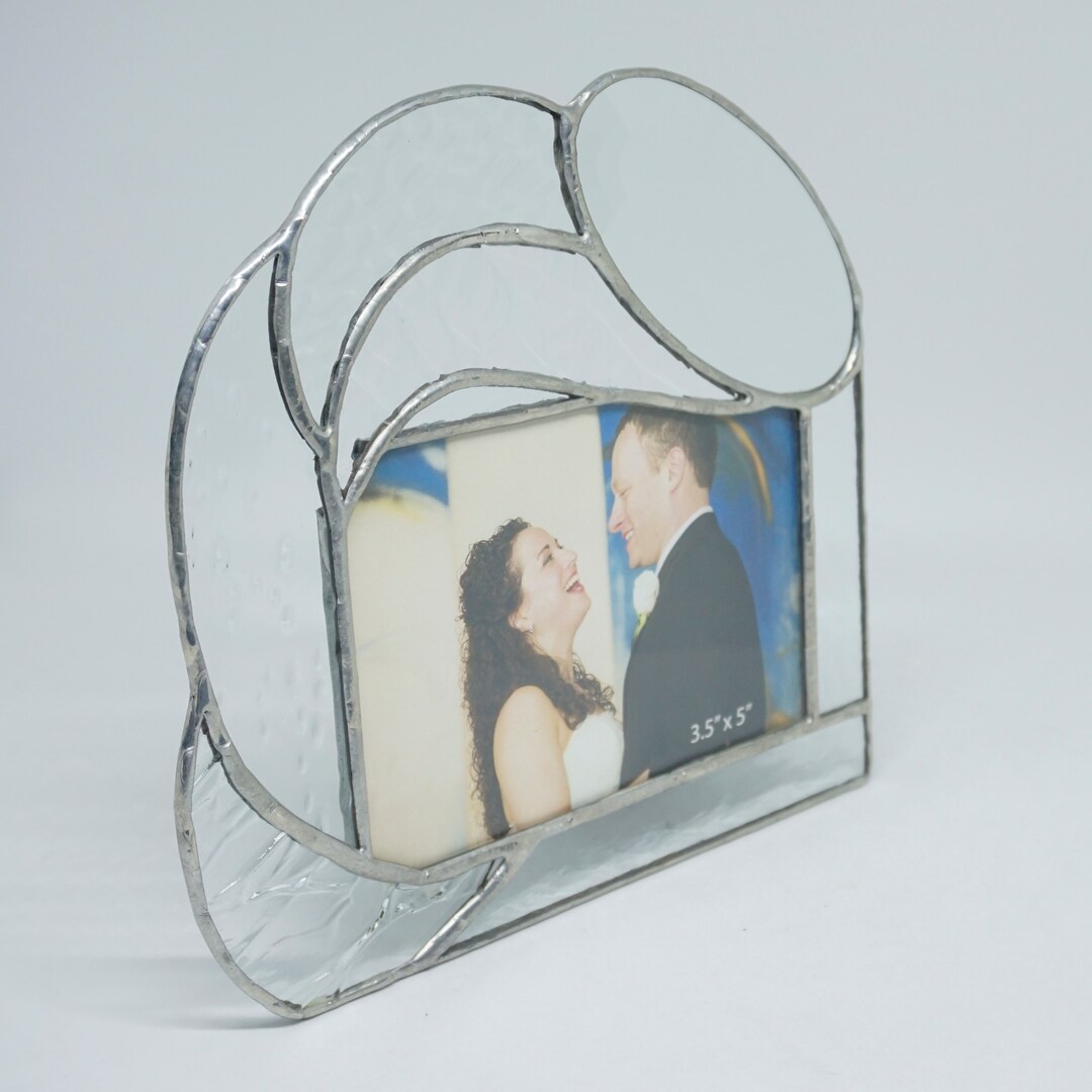 Stained Glass Table Top Picture Frame, Clear Texture Stained Glass, 3 1