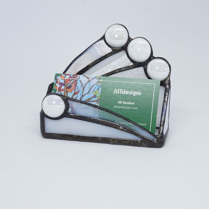 Stained Glass Business Card Holder Glass Business Card Etsy