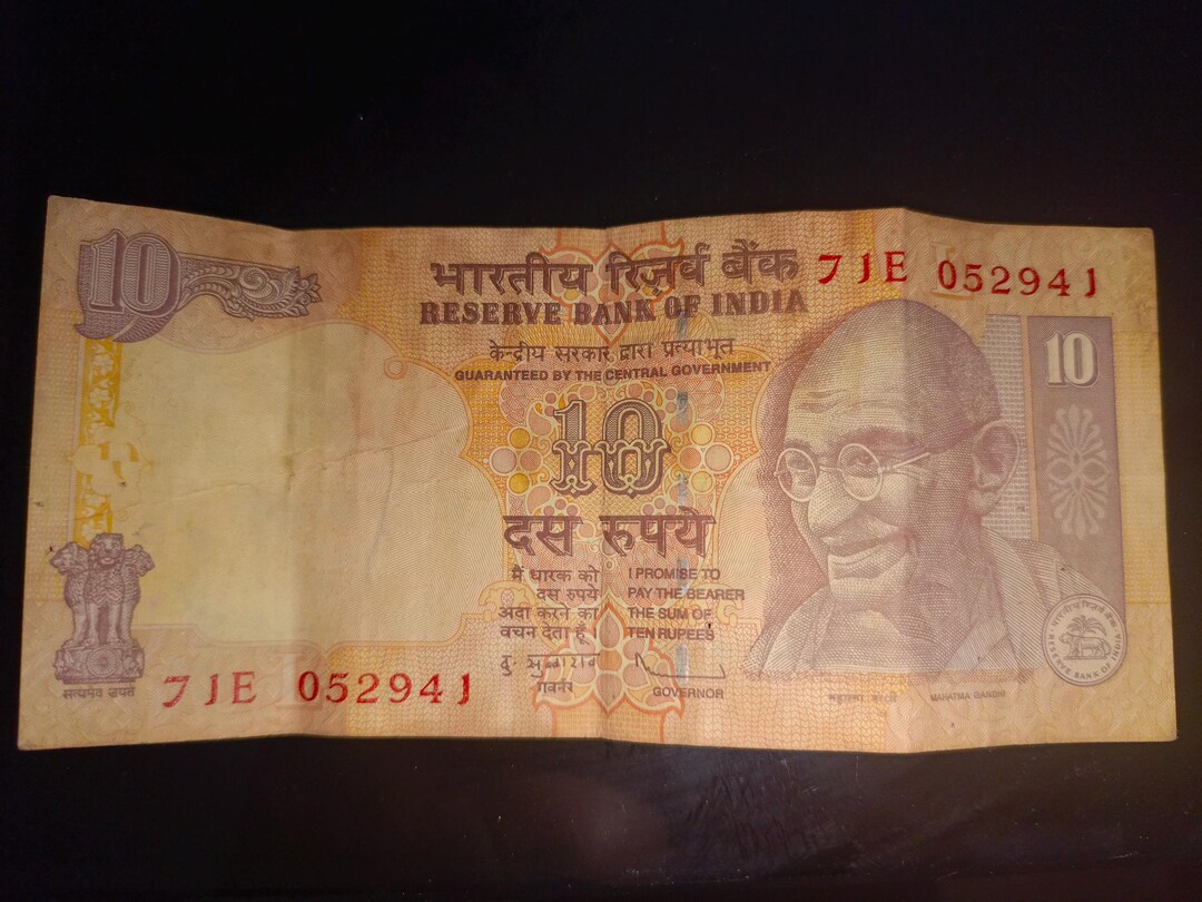 Indian 10 Ruppee Currency Note - Etsy