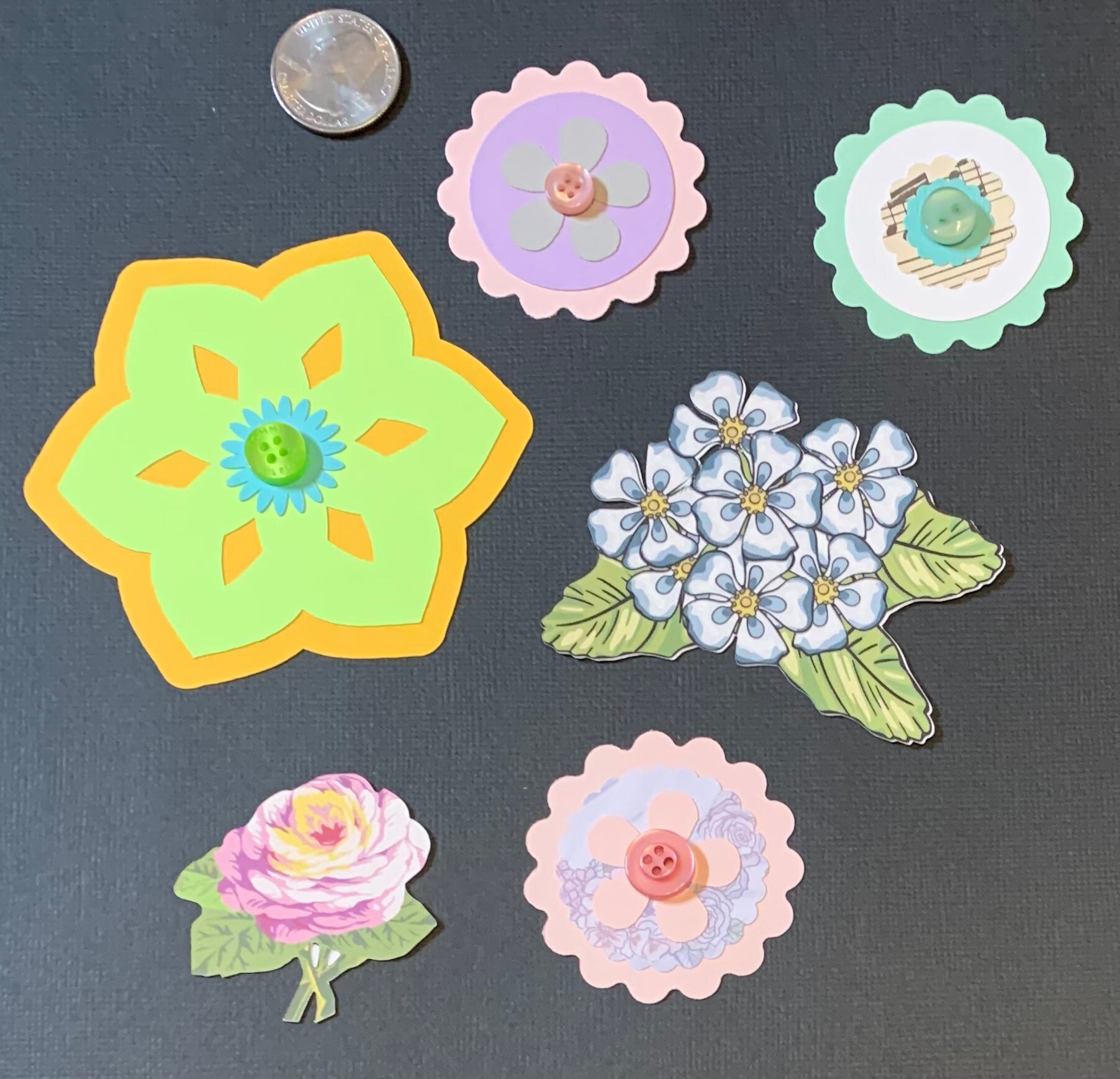 Die Cut Flowers, Die Cut, Flower Die Cuts, Scrapbook Die Cuts