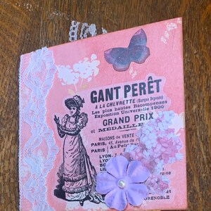 Junk journal pink journal vintage ephemera journal writing journal mixed media journal scrapbook scrapbooking journal notebook journal paper