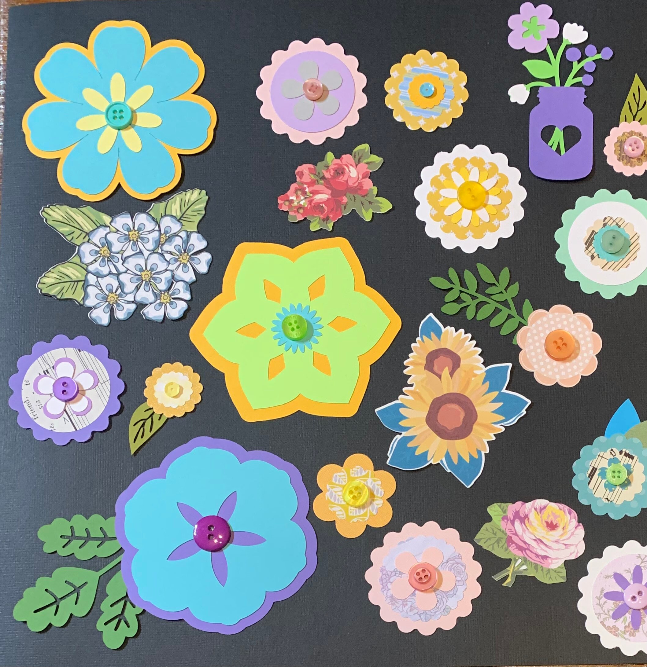 Die Cut Flowers, Die Cut, Flower Die Cuts, Scrapbook Die Cuts