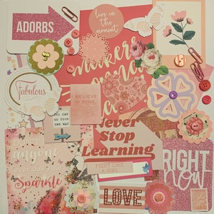 junk journal kit pen pal kit snail mail pocket letter kit scrapbook embellishments art journal kit pink junk journal kit embellishments kit