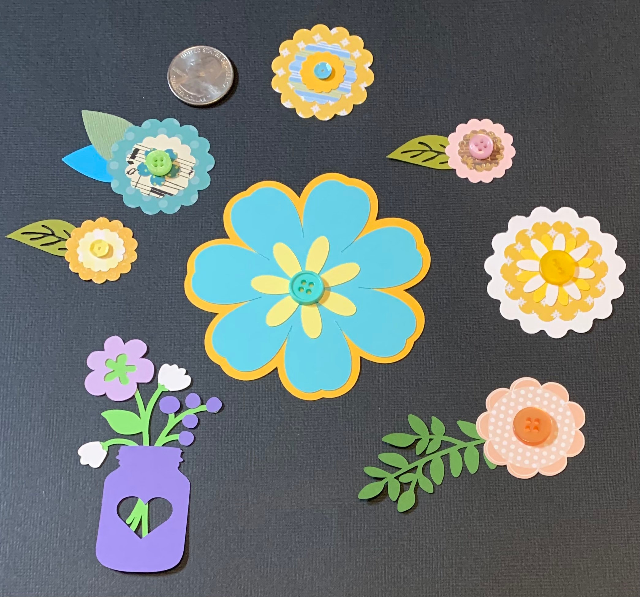 Die Cut Flowers, Die Cut, Flower Die Cuts, Scrapbook Die Cuts
