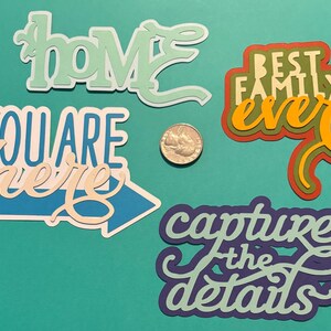 Cortes de matriz, kit de corte de matriz de família, corte de matriz, título de corte de matriz, scrapbook, suprimentos de scrapbook, enfeite de scrapbook, corte de matriz de scrapbooking em casa