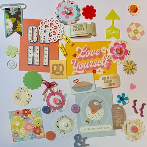 Junk journal kit scrapbook supplies girly scrapbooking die cuts flower die cuts junk journal scrapbook embellishments die cuts scrap pack