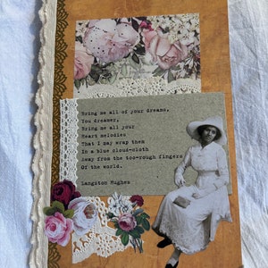 Junk journal vintage journal sheet music journal writing journal scrapbook journal mixed media journal neutral journal handmade journal book