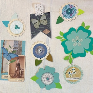 Junk journal embellishments scrapbook Kit ephemera scrapbook supplies journal tags die cuts scrapbook ephemera paper tags journal clusters