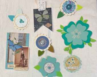Junk journal embellishments scrapbook Kit ephemera scrapbook supplies journal tags die cuts scrapbook ephemera paper tags journal clusters