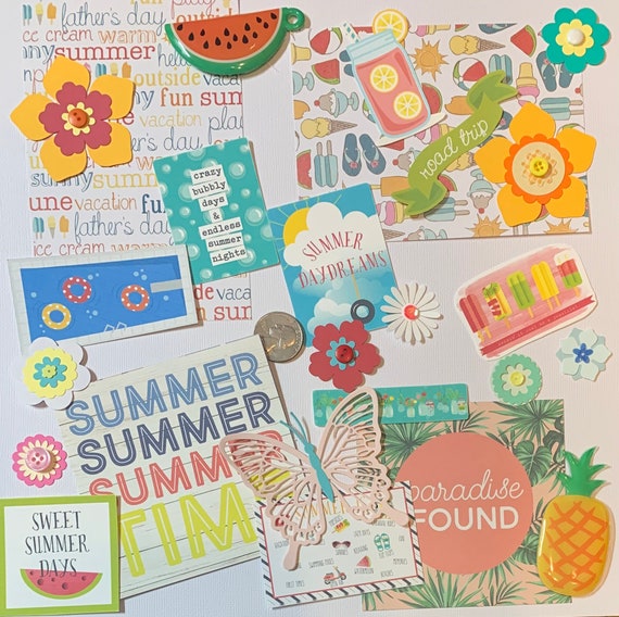 Summer Scrapbook Kit Scrapbook Supplies Summer Die Cuts, Flower