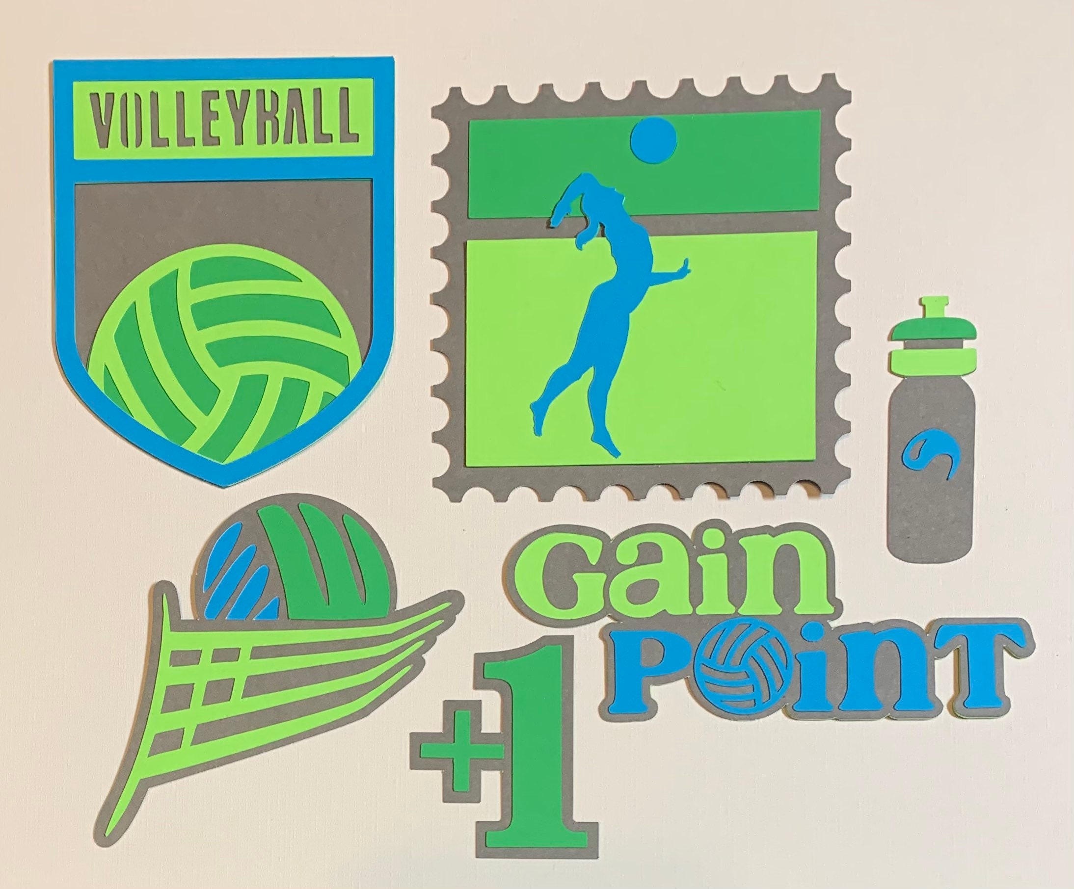Volley Ball Die Cuts kit Papercraft Scrapbooking Paper