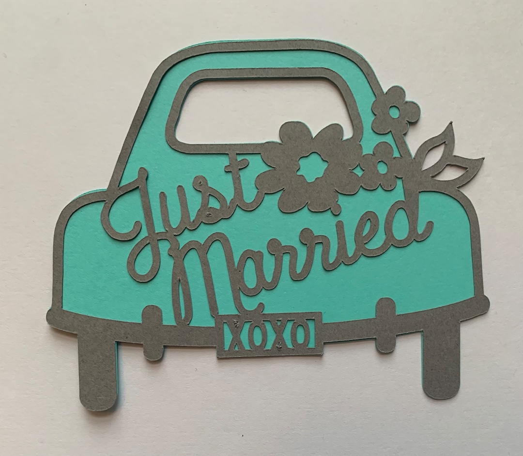 Die Cut Just Married Die Cut Card Making Supplies Scrapbook Supplies