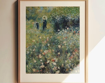 Renoir Frau mit Sonnenschirm Pastell Kunst Druck berühmtes Kunstwerk impressionistische Landschaftsmalerei ästhetische Wandkunst Museumsdruck Frühlingsdekor