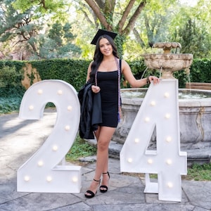 Large 3FT/4FT Light Up Marquee Numbers, Big Illuminated Numbers for Engagement, Wedding, Birthday Party & Backdrop Decor