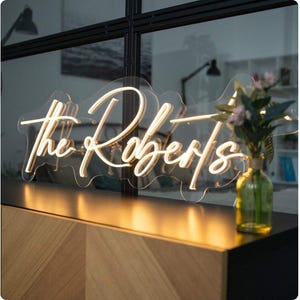 Custom Neon Name Sign: Vintage Wedding Decor, Battery Operated