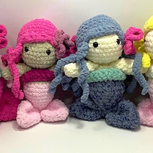 Handmade Crochet Mermaid Plush – Cute Amigurumi Doll – Soft Stuffed Toy – Ocean Theme Gift – Kawaii Decor – Little Girl Birthday Gift