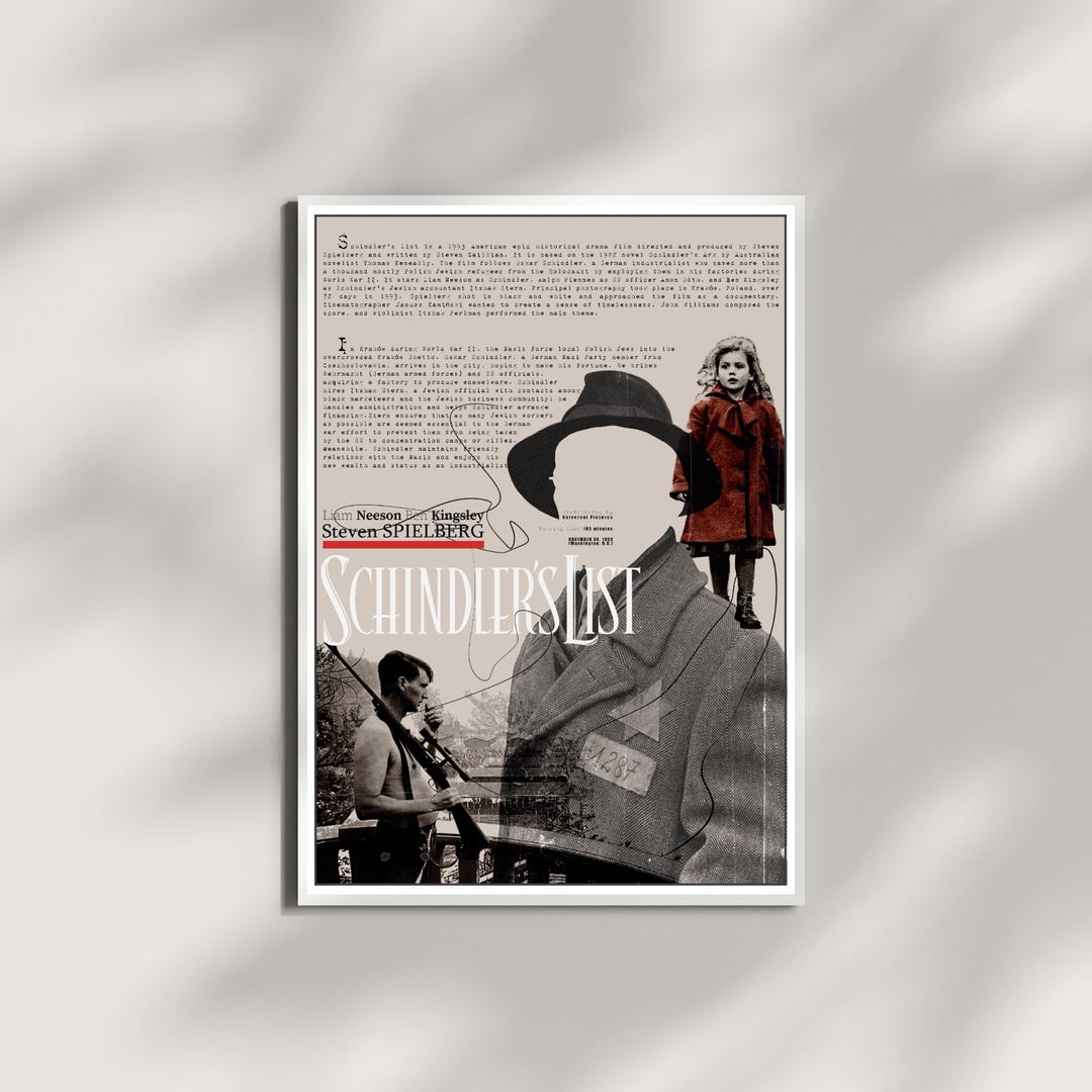 Schindler's List Movie Poster, Wall Art ,art Home Decoration Poster ...
