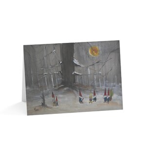 Charming Gnome Greeting Cards, Seasonal Card Set, Holiday Cards, Unique Note Cards, Art Cards