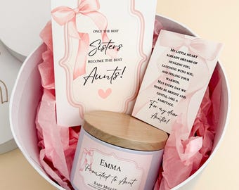 Personalized Aunt Gift Box | Pregnancy Announcement Soy Candle