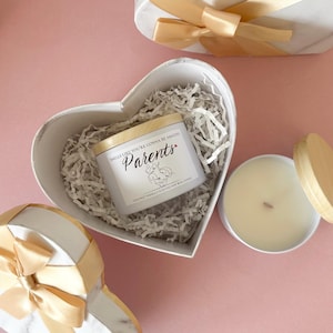 New Parents Gift Box: Coconut Vanilla Soy Candle in Heart Box
