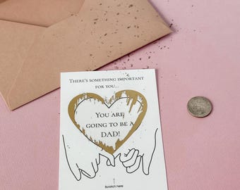 Carte à gratter pour faire-part de grossesse - Vous allez être papa - Révélation de cadeau de bébé pour mari, petit ami, papa pour la première fois - Jolie carte d'identité surprise