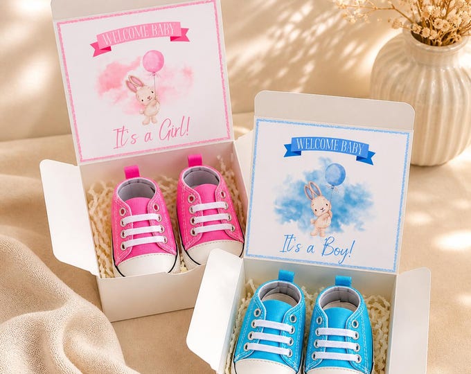 Gender Reveal Baby Shoe Gift Box: "It's a Boy"/"It's a Girl" Keepsake,  Gender Reveal Surprise, Baby Shower Gift for Parents, Boy or Girl