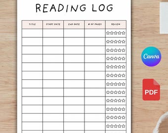 Page de critique de livre | Journal de lecture imprimable (téléchargement numérique)
