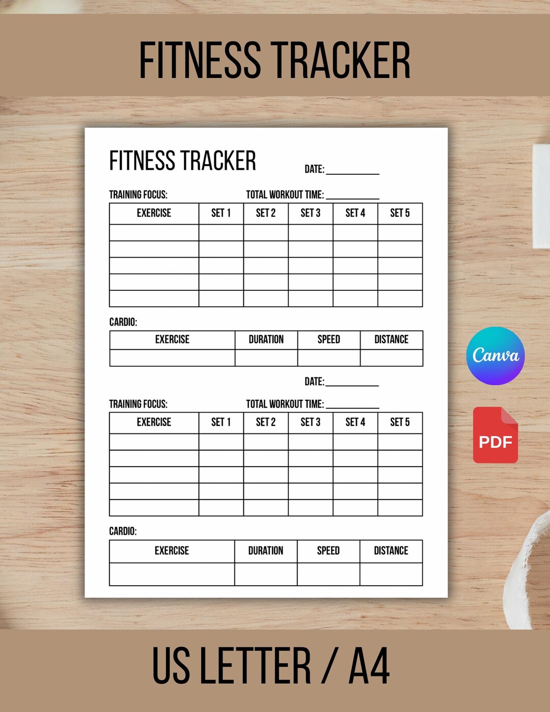 Workout Tracker Chart.pdf Fitness Tracker, Workout Planner PDF, Exercise Tracker, Fitness Journal ...