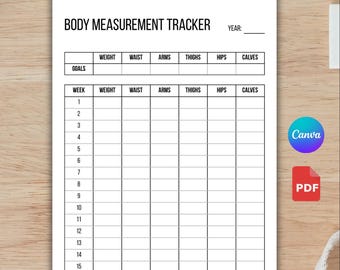 Body Measurement Tracker, Weight Loss Tracker, Fitness Progress Chart, Workout Tracker, Health Journal, Fitness Diary