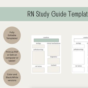 RN Study Guide Template-Fully Editable!