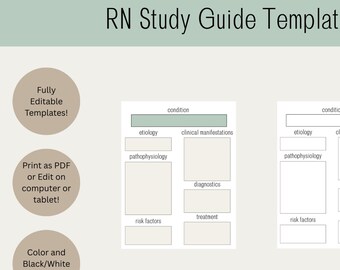 RN Study Guide Template-Fully Editable!