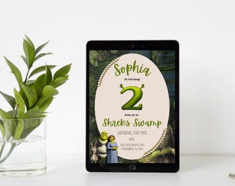 Shrek Swamp Theme Digital Invitation | Shrek Birthday theme| Easy to Edit | Printable | Canva Invitation